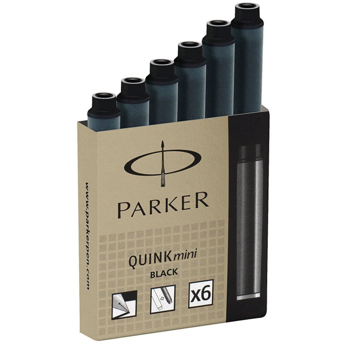 Чернильный мини картридж PARKER ДЛЯ ПЕРЬЕВОЙ РУЧКИ, ЧЕРНЫЙ S0767220