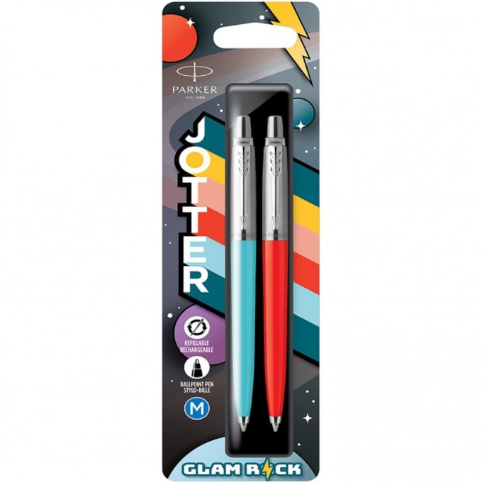 Набор ручек PARKER JOTTER ORIGINALS 70S GLAM ROCK Azure Blue/Vermilion M 2162141