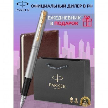 Набор: ручка перьевая PARKER JOTTER STAINLESS STEEL GT, М + блокнот Набор: ручка перьевая PARKER JOTTER STAINLESS STEEL GT, М + блокнот