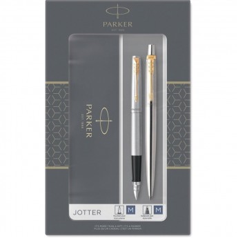 Подарочный набор PARKER: JOTTER CORE STAINLESS STEEL GT - ручки перьевая и шариковая Подарочный набор PARKER: JOTTER CORE STAINLESS STEEL GT - ручки перьевая и шариковая
