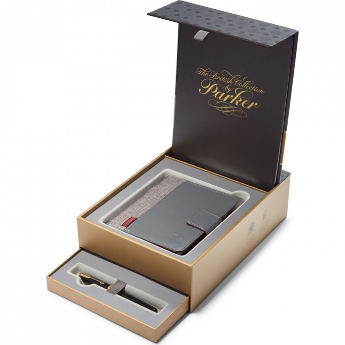 Подарочный набор PARKER: Перьевая ручка PARKER SONNET LAQUE BLACK GT c блокнотом и органайзером 1978407