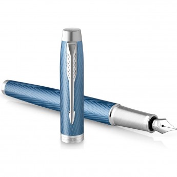 Ручка перьевая PARKER IM PREMIUM BLUE GREY CT F