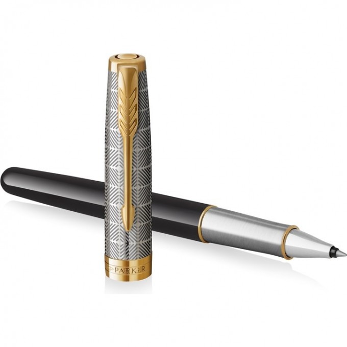 Ручка роллер PARKER SONNET PREMIUM T537 METAL BLACK GT F 2119786