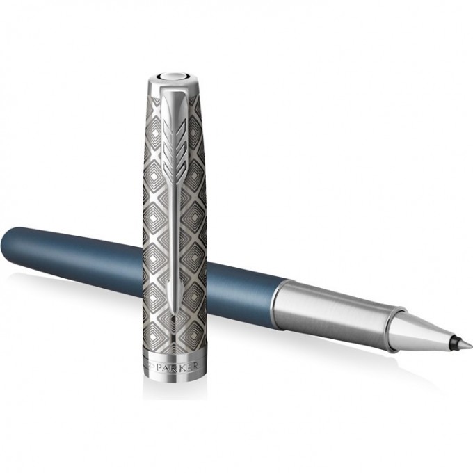 Ручка роллер PARKER SONNET PREMIUM T537 METAL BLUE CT F 2119745